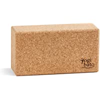 Yogibato Bloque de Yoga de Corcho – Antideslizante y de Agarre fácil │ 1pc o Set de 2pcs │ Block de Corcho Natural para…